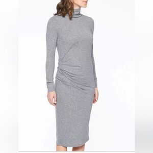 Athleta Heather Gray Long Sleeve Turtleneck Midi Dress